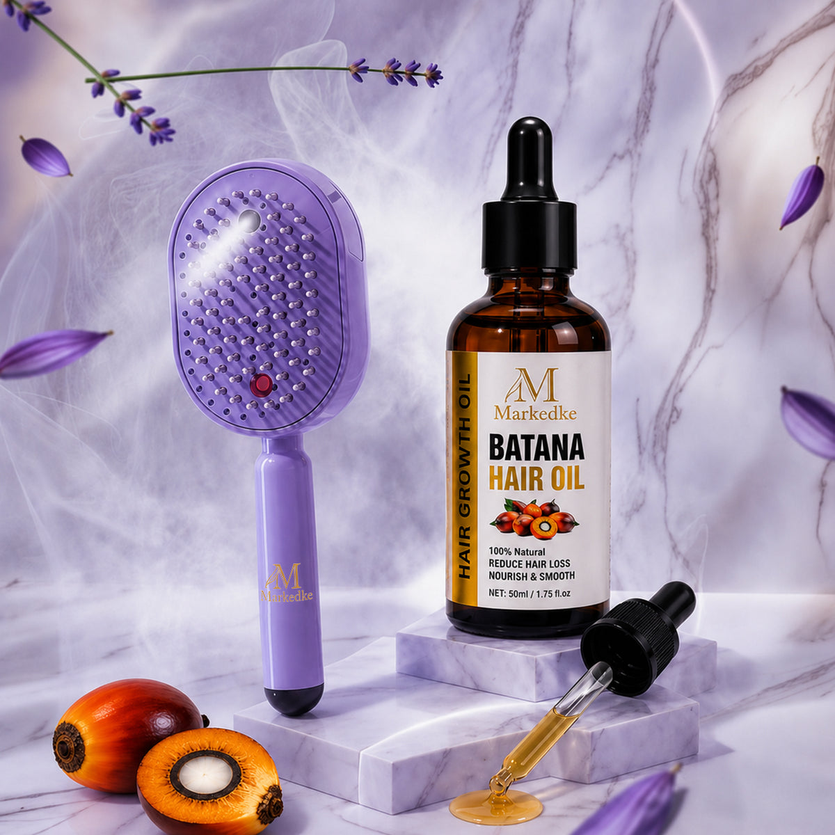 Frizz-Control Hair Brush with Soothing Mist Spray 💨✨ | Perfect for Dry, Brittle Hair 💧🌟