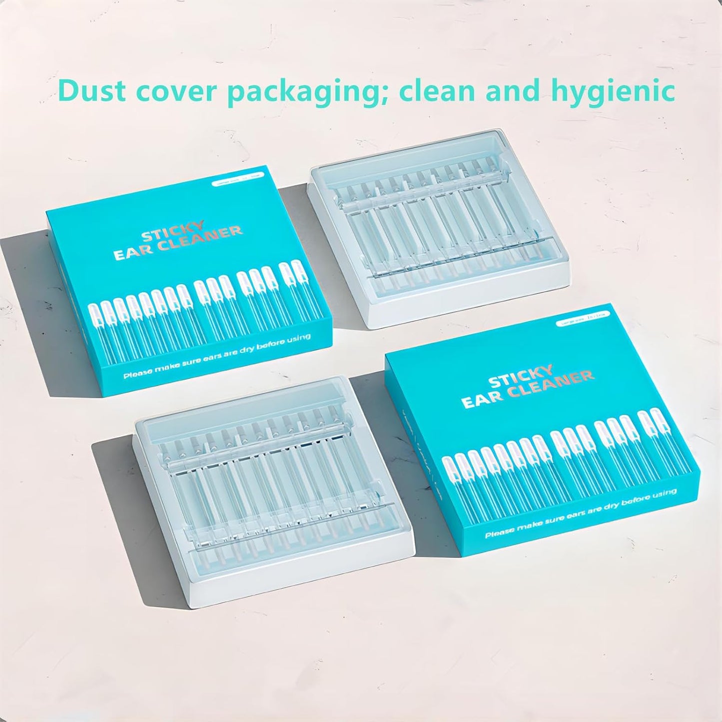 24 PCS Sticky Ear Wax Removal Kit, Reusable Adhesive Ear Cleaner with Dust Cover