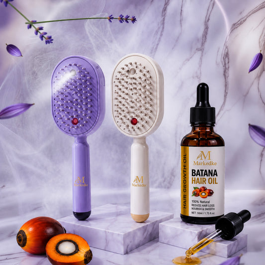 Frizz-Control Hair Brush with Soothing Mist Spray 💨✨ | Perfect for Dry, Brittle Hair 💧🌟