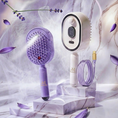 Frizz-Control Hair Brush with Soothing Mist Spray 💨✨ | Perfect for Dry, Brittle Hair 💧🌟